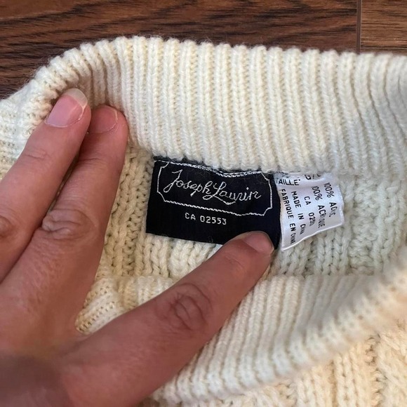 ASO Rory Gilmore Cream Cable‎ Knit Chunky Oversized Sweater  Coastal Medium Boho - Picture 7 of 7